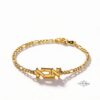 Hebrew Name Bracelet Sterling Silver, Figaro Chain, Personalized Letters, 5.5 to 7.5 Inch - handmade in Israel