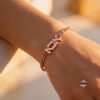 Hebrew Name Bracelet Sterling Silver, Figaro Chain, Personalized Letters, 5.5 to 7.5 Inch - handmade in Israel