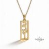 Custom vertical Hebrew name pendant, handmade in Israel