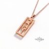 Custom vertical Hebrew name pendant, handmade in Israel