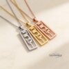 Custom vertical Hebrew name pendant, handmade in Israel