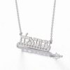 Personalized Hebrew Name Necklace with Zircon Sterling Silver Jewish Jewelry - handmade in Israel