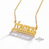 Personalized Hebrew Name Necklace with Zircon Sterling Silver Jewish Jewelry - handmade in Israel