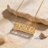 Personalized Hebrew Name Necklace with Zircon Sterling Silver Jewish Jewelry - handmade in Israel
