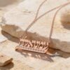 Personalized Hebrew Name Necklace with Zircon Sterling Silver Jewish Jewelry - handmade in Israel
