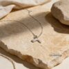Hebrew Initial Necklace 14K Solid Gold, 10mm Single Letter Pendant, Yellow or White - handmade in Israel