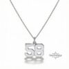 Number Necklace 14K Solid Gold, Custom Jersey or Anniversary Date, 17mm Pendant - handmade in Israel