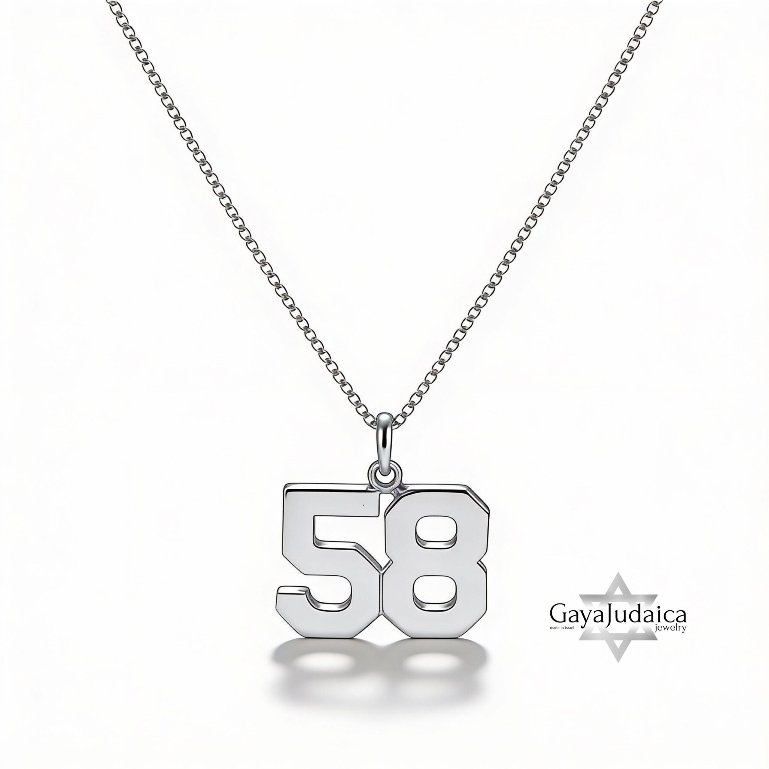 Number Necklace 14K Solid Gold, Custom Jersey or Anniversary Date, 17mm Pendant Number Necklace 14K Solid Gold, Custom Jersey or Anniversary Date, 17mm Pendant