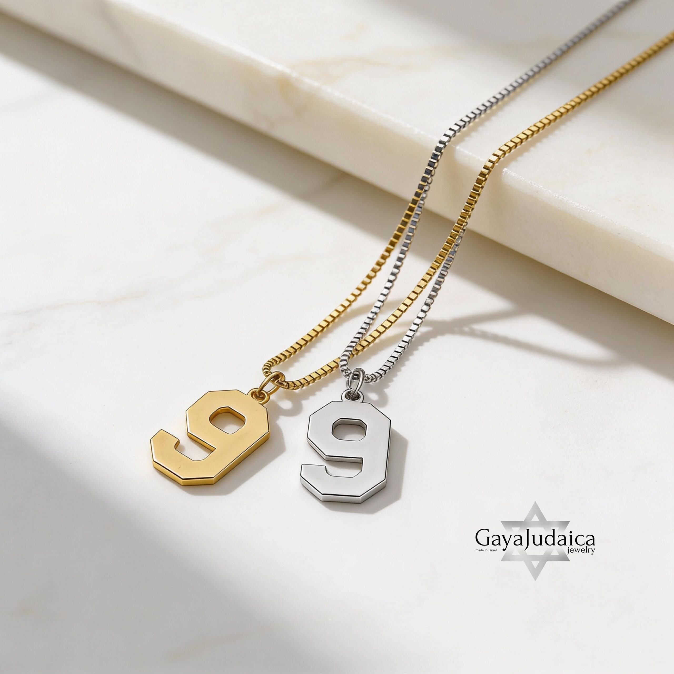 Number Necklace 14K Solid Gold, Custom Jersey or Anniversary Date, 17mm Pendant Number Necklace 14K Solid Gold, Custom Jersey or Anniversary Date, 17mm Pendant