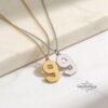Number Necklace 14K Solid Gold, Custom Jersey or Anniversary Date, 17mm Pendant - handmade in Israel