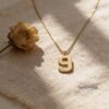 Number Necklace 14K Solid Gold, Custom Jersey or Anniversary Date, 17mm Pendant - handmade in Israel