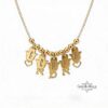 Multiple Name Necklace Sterling Silver, Engraved Hamsa Charms in Hebrew, 3 to 8 Pendants - handmade in Israel