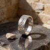 Hebrew Ring 14K Solid Gold, 8mm Wide Band, Raised Name or Verse, Custom Engraved - handmade in Israel