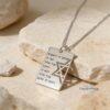 IDF Dog Tag Necklace 14K Solid Gold, Custom Hebrew Engraving, Star of David Pendant - handmade in Israel