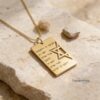 IDF Dog Tag Necklace 14K Solid Gold, Custom Hebrew Engraving, Star of David Pendant - handmade in Israel