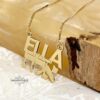 14K Gold Hebrew English Name Necklace, Personalized Bilingual Jewish Heritage Jewelry - handmade in Israel