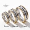 Hebrew Bible Verse Ring 10mm: Two Tone 14K Gold & Sterling Silver Wedding Band - handmade in Israel