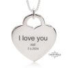 Signature Necklace, Sterling Silver Heart Pendant 23mm, Custom Handwriting Engraved, Gold Plated - handmade in Israel