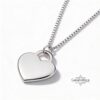 Signature Necklace, Sterling Silver Heart Pendant 23mm, Custom Handwriting Engraved, Gold Plated - handmade in Israel