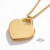 Signature Necklace, Sterling Silver Heart Pendant 23mm, Custom Handwriting Engraved, Gold Plated - handmade in Israel