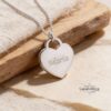 Signature Necklace, Sterling Silver Heart Pendant 23mm, Custom Handwriting Engraved, Gold Plated - handmade in Israel