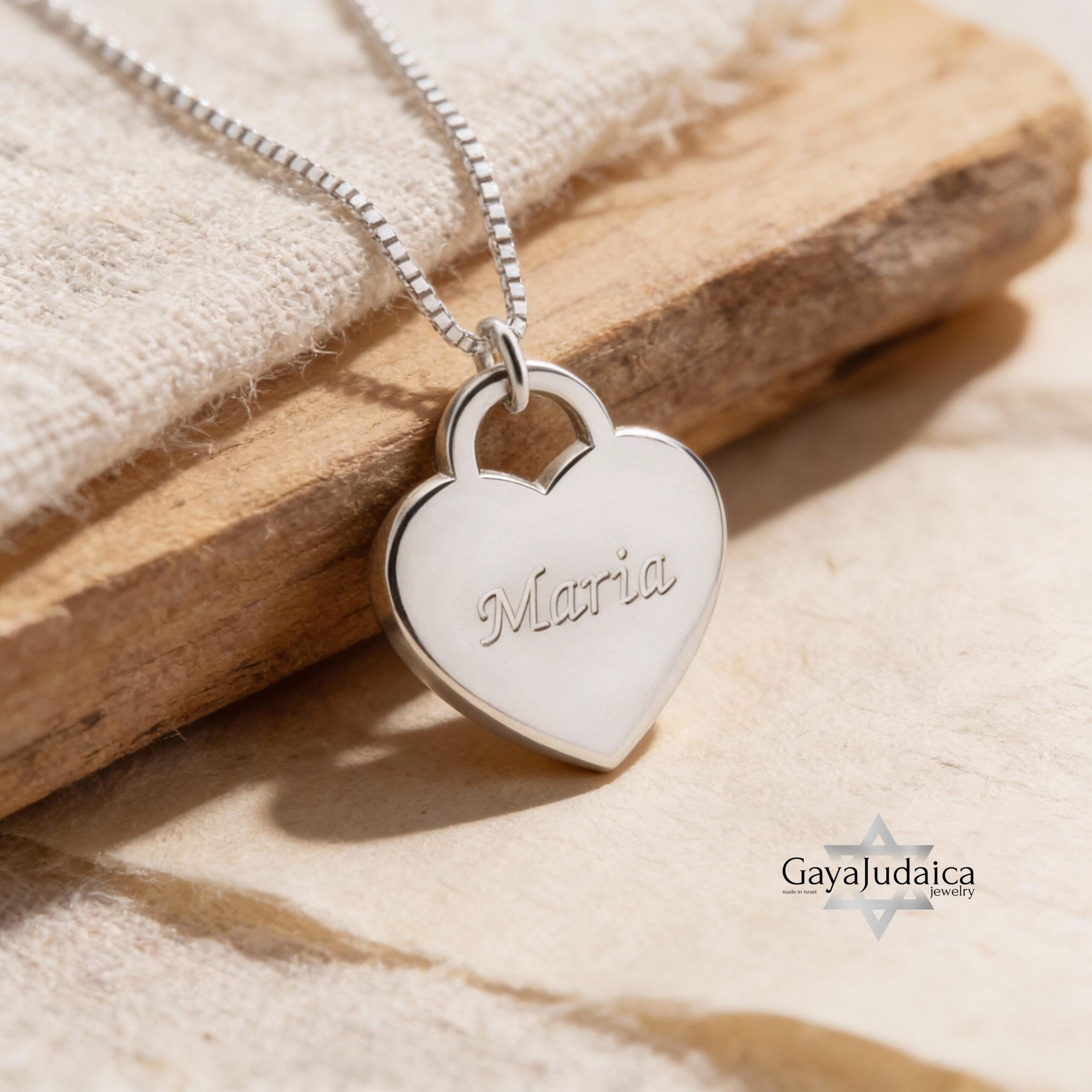 Signature Necklace, Sterling Silver Heart Pendant 23mm, Custom Handwriting Engraved Signature Necklace, Sterling Silver Heart Pendant 23mm, Custom Handwriting Engraved