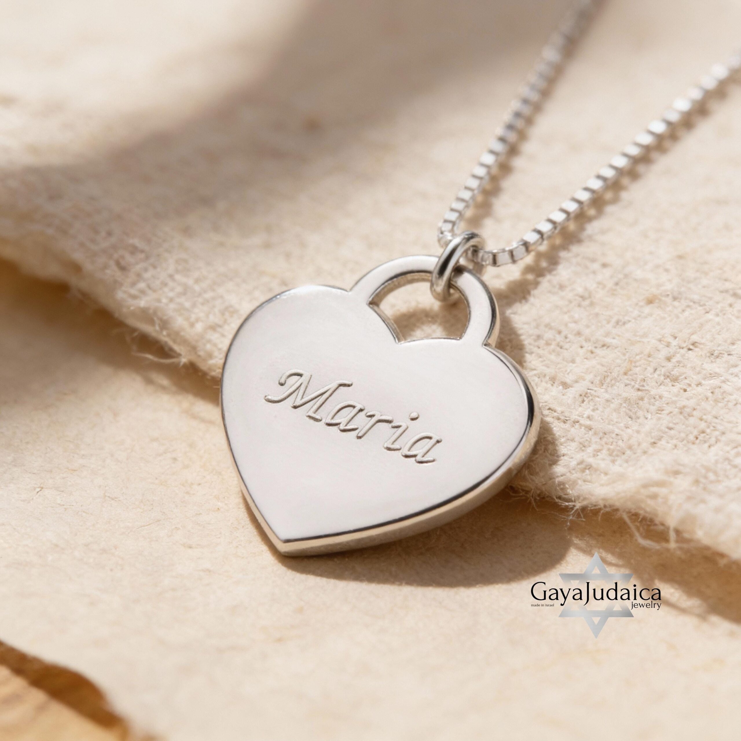 Signature Necklace, Sterling Silver Heart Pendant 23mm, Custom Handwriting Engraved Signature Necklace, Sterling Silver Heart Pendant 23mm, Custom Handwriting Engraved