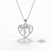 Chai Heart Necklace Sterling Silver, Cutout Hebrew Life Symbol, 21mm Judaica Pendant - handmade in Israel
