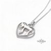 Chai Heart Necklace Sterling Silver, Cutout Hebrew Life Symbol, 21mm Judaica Pendant - handmade in Israel