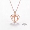 Chai Heart Necklace Sterling Silver, Cutout Hebrew Life Symbol, 21mm Judaica Pendant - handmade in Israel