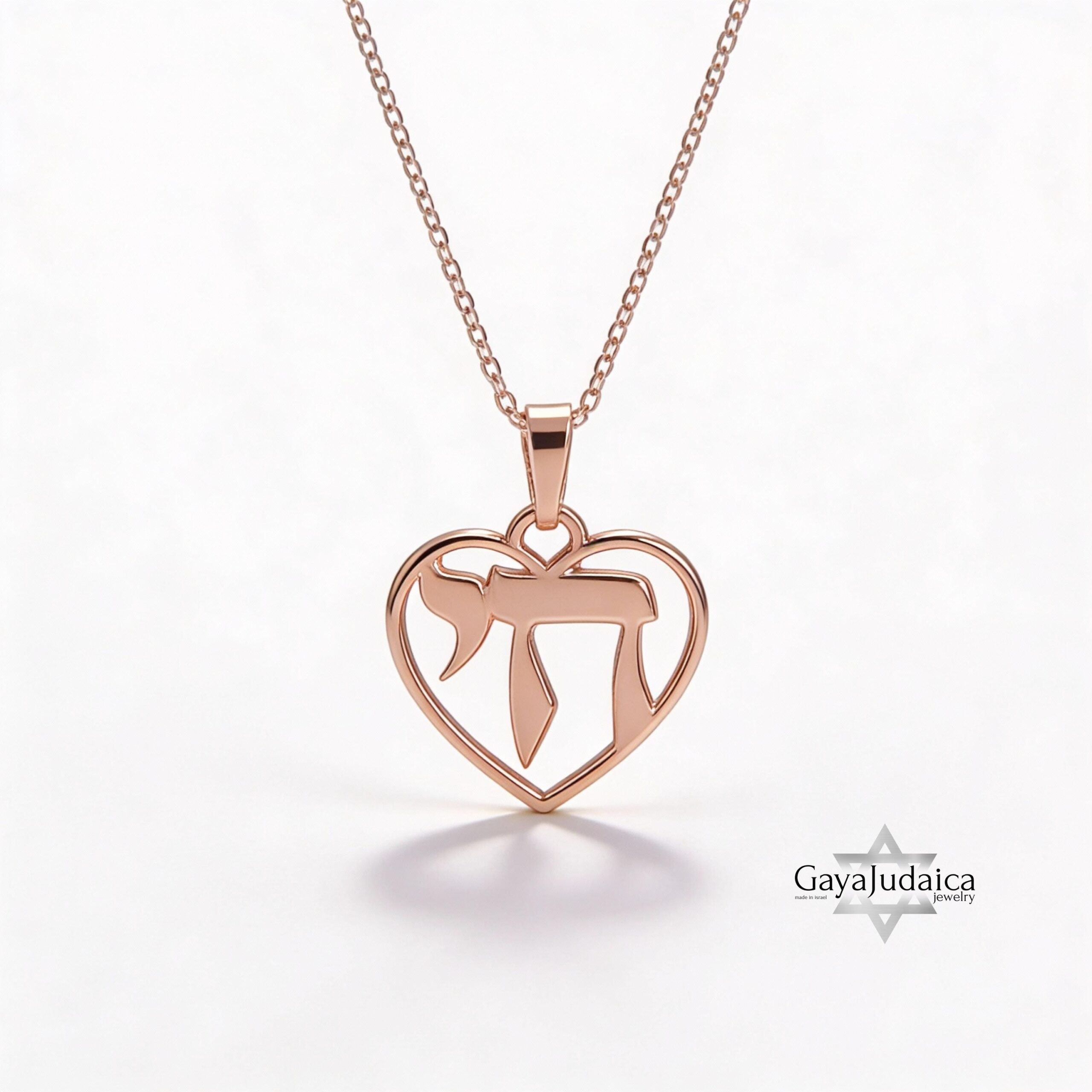 Chai Heart Necklace Sterling Silver, Cutout Hebrew Life Symbol, 21mm Judaica Pendant Chai Heart Necklace Sterling Silver, Cutout Hebrew Life Symbol, 21mm Judaica Pendant