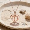 Chai Heart Necklace Sterling Silver, Cutout Hebrew Life Symbol, 21mm Judaica Pendant - handmade in Israel