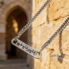 Personalized Hebrew Name Necklace: Sterling Silver Cuban Chain, Jewish Jewelry-Mother's Day Gift - handmade in Israel
