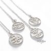 Bible Verse Necklace Sterling Silver, Custom Hebrew Cutout Disc 27mm, Gold or Rose Plated - handmade in Israel