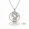 Bible Verse Necklace Sterling Silver, Custom Hebrew Cutout Disc 27mm, Gold or Rose Plated - handmade in Israel