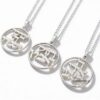 Bible Verse Necklace Sterling Silver, Custom Hebrew Cutout Disc 27mm, Gold or Rose Plated - handmade in Israel