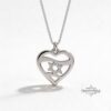 Sterling Silver Star of David Heart Necklace - Jewish Jewelry Gift - handmade in Israel