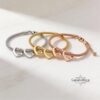 Mom Bracelet with Kids' Names: Engraved Heart Charms, Stainless Steel - handmade in Israel