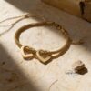 Mom Bracelet with Kids' Names: Engraved Heart Charms, Stainless Steel - handmade in Israel
