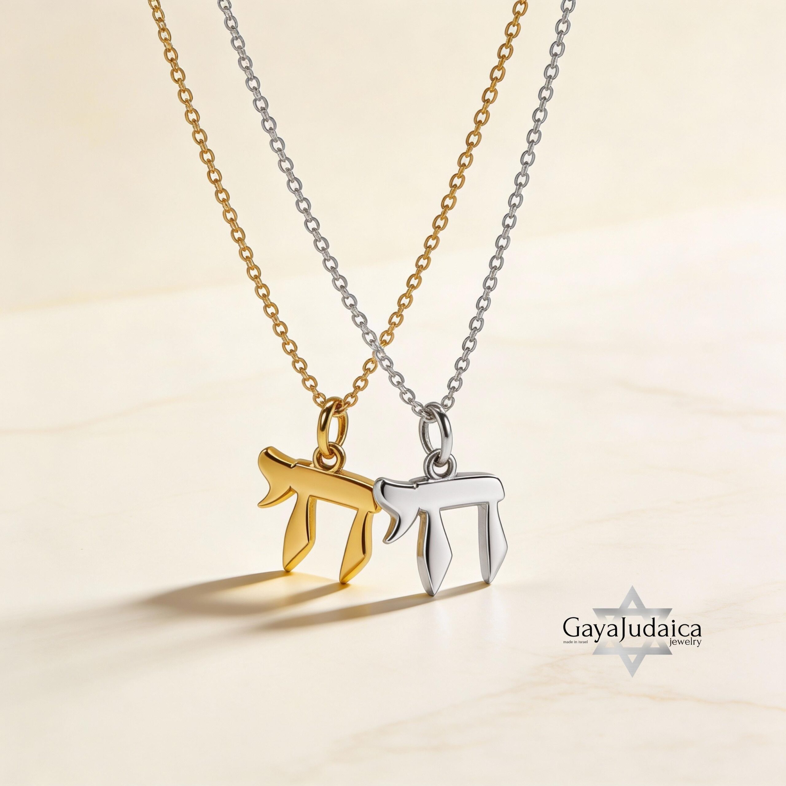 14K Gold Mini Chai Necklace, Solid Gold Hebrew Chai Pendant 14K Gold Mini Chai Necklace, Solid Gold Hebrew Chai Pendant
