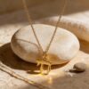 Solid 14K gold mini Chai pendant, handmade in Israel