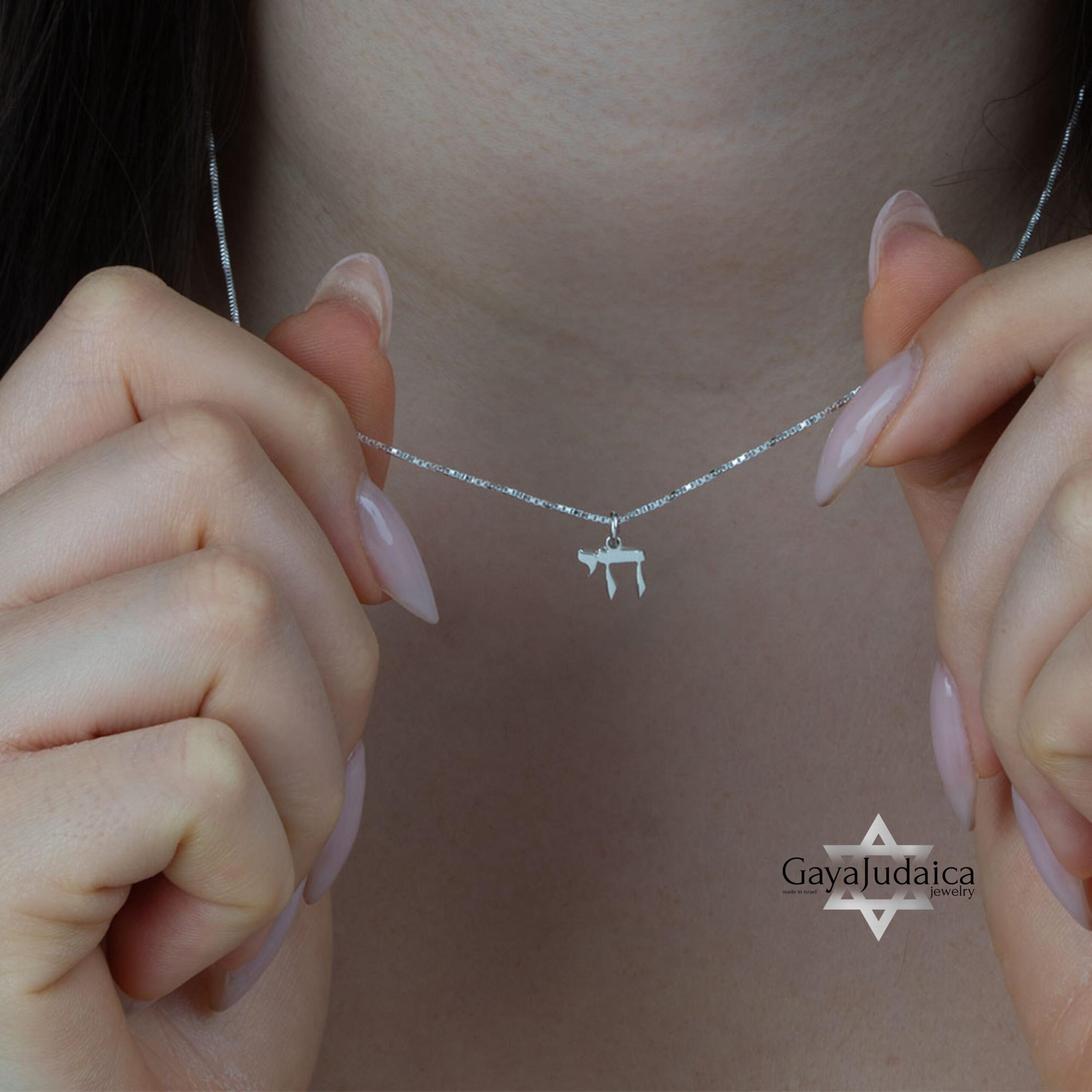14K Gold Mini Chai Necklace, Solid Gold Hebrew Chai Pendant 14K Gold Mini Chai Necklace, Solid Gold Hebrew Chai Pendant