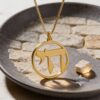 Sterling Silver Chai Necklace, Round Hebrew Life Pendant - handmade in Israel