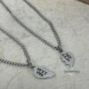 Split Heart Couples Necklace Set, Engraved Names, Stainless Steel (Silver or Gold) - handmade in Israel