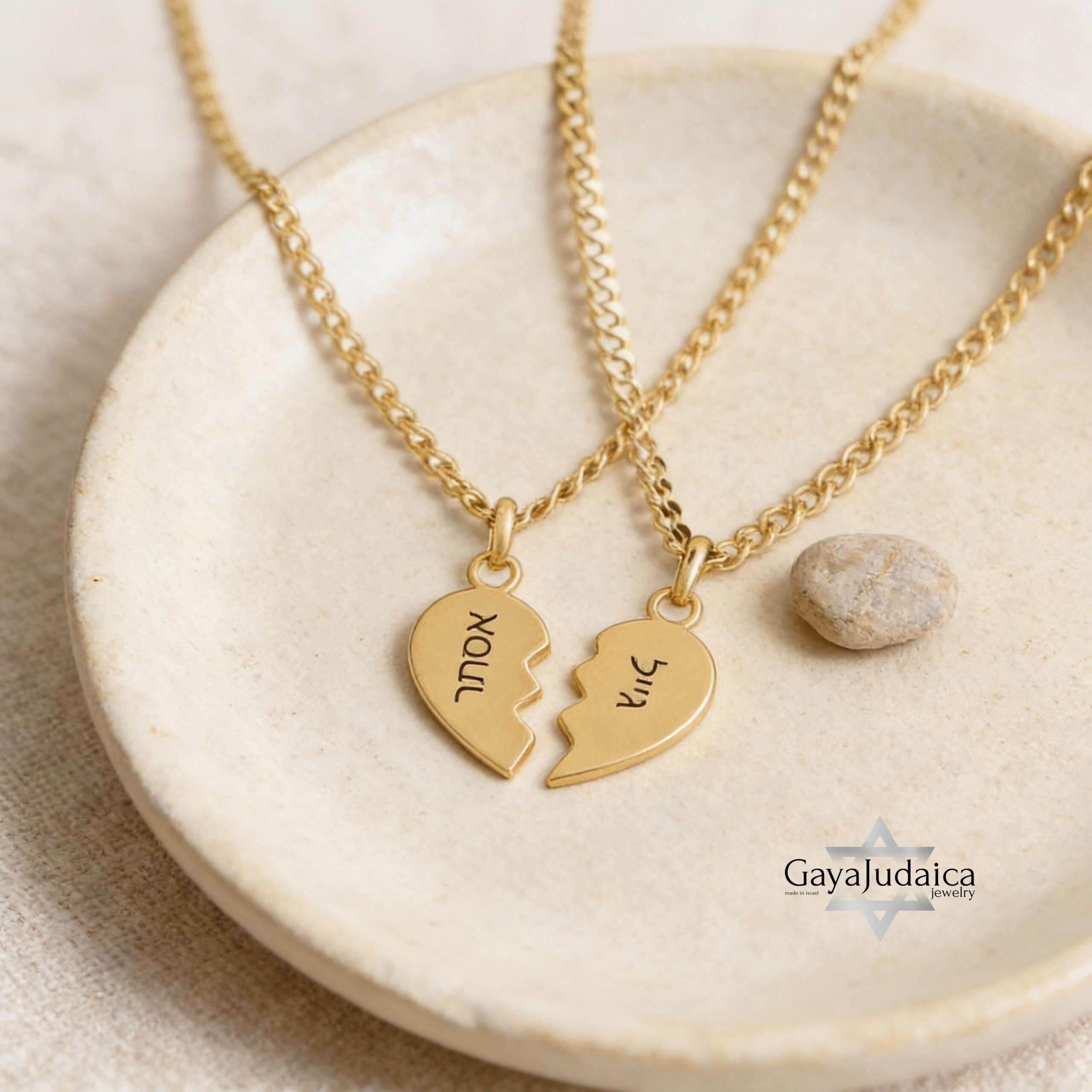 Split Heart Couples Necklace Set, Engraved Names, Stainless Steel (Silver or Gold) Split Heart Couples Necklace Set, Engraved Names, Stainless Steel (Silver or Gold)
