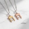 Two-Tone Chai Necklace: Sterling Silver & Gold, Jewish Symbol - handmade in Israel