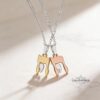 Two-Tone Chai Necklace: Sterling Silver & Gold, Jewish Symbol - handmade in Israel