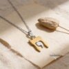 Two-Tone Chai Necklace: Sterling Silver & Gold, Jewish Symbol - handmade in Israel