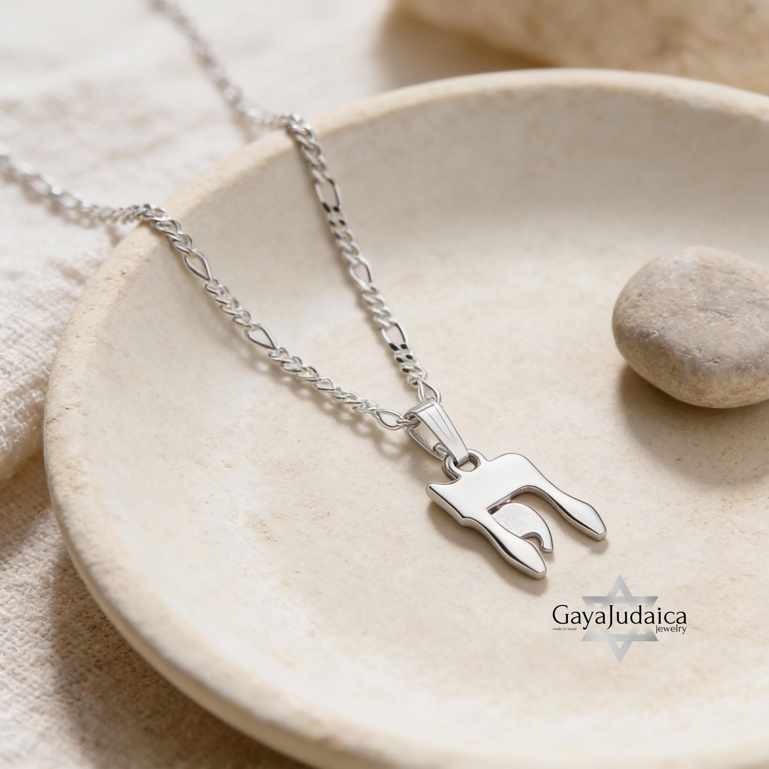 Two-Piece Chai Necklace, 925 Sterling Silver Jewish Jewelry for Men or Women Two-Piece Chai Necklace, 925 Sterling Silver Jewish Jewelry for Men or Women