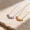 Bubble Letter Necklace, Personalized Name in Stainless Steel or 24K Gold Plated, 7mm - handmade in Israel